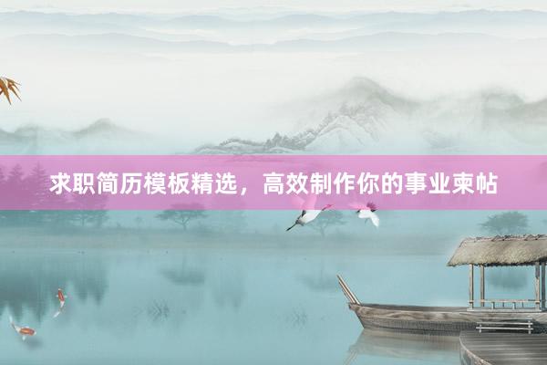 求职简历模板精选，高效制作你的事业柬帖